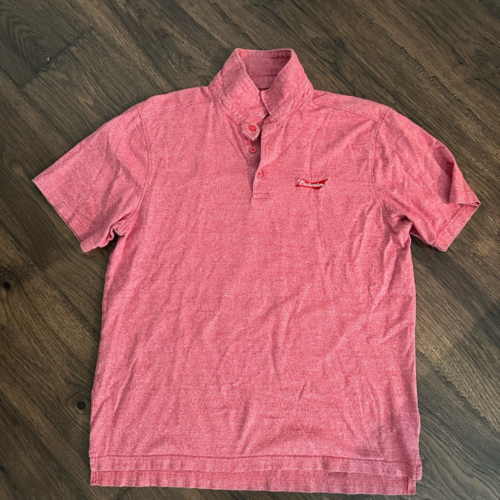 Men’s Red Budweiser Polo Shirt - Size Large